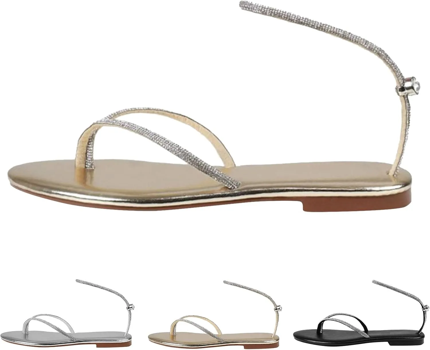 Flip Flops for Women Travel Bohemia Sandals Summer Beach Sandals Dressy Elastic Ankle Strap Sandals Walking Shoes