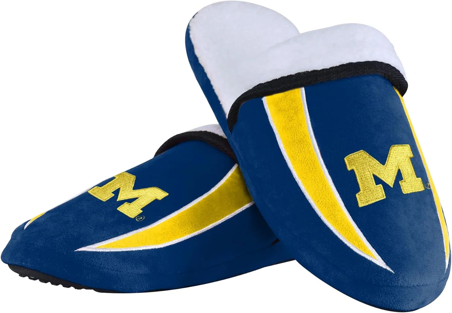 FOCO Michigan Wolverines NCAA Mens Sherpa Slide Slippers - L