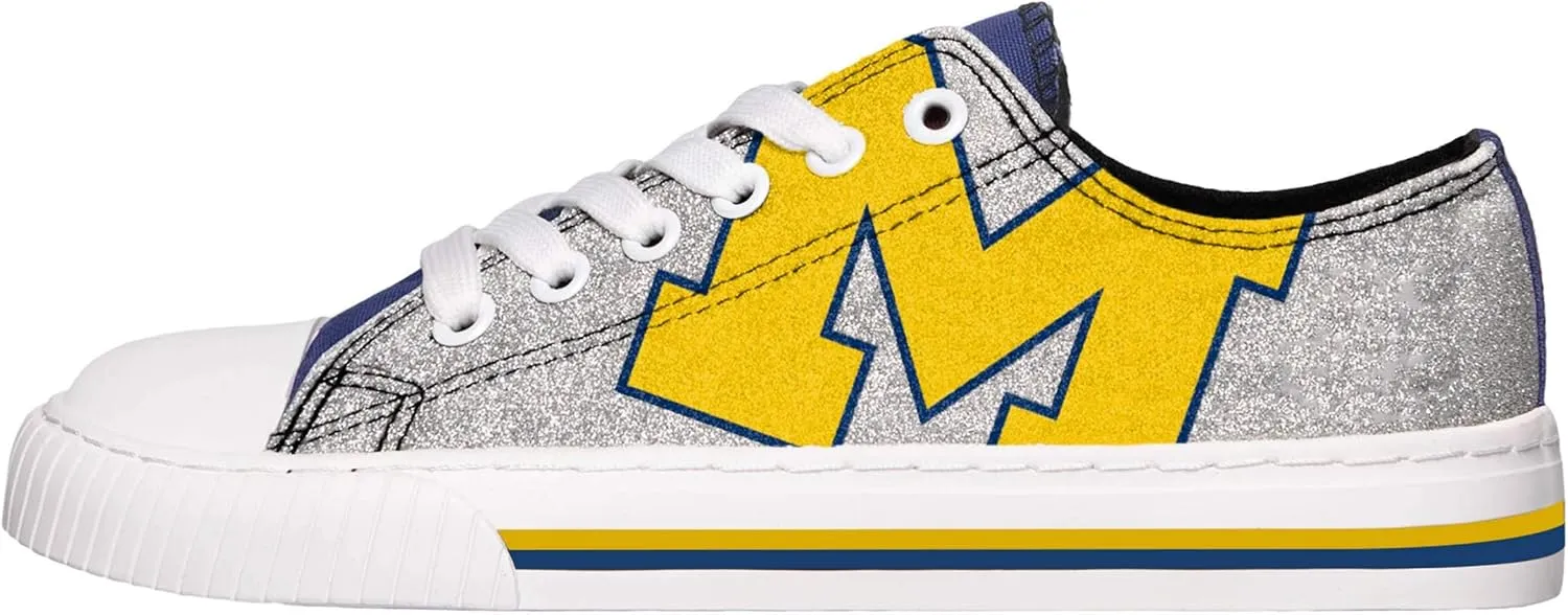 FOCO womens Ncaa College Team Logo Fashion Low Top Canvas Sneakers Shoes