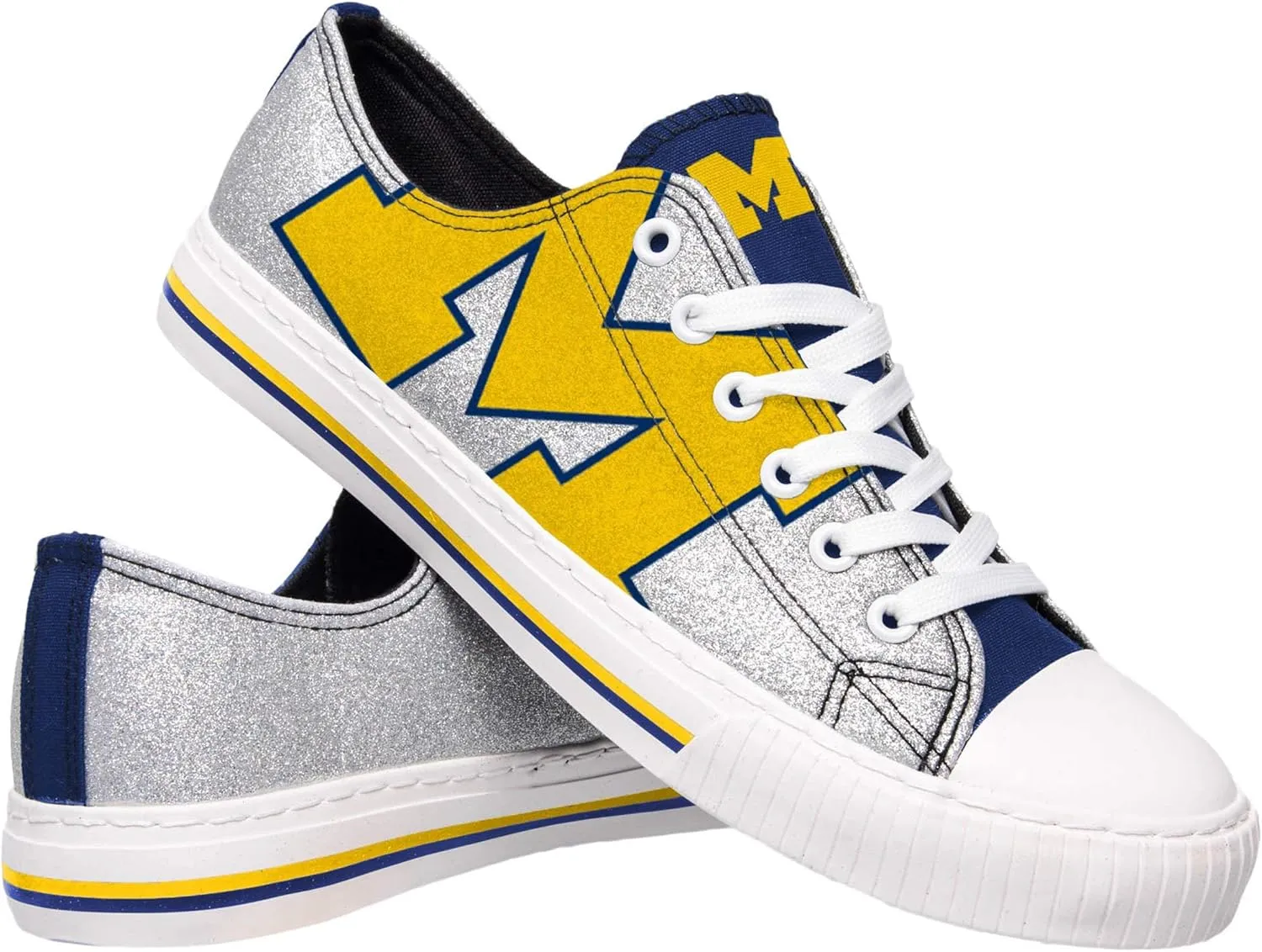 FOCO womens Ncaa College Team Logo Fashion Low Top Canvas Sneakers Shoes