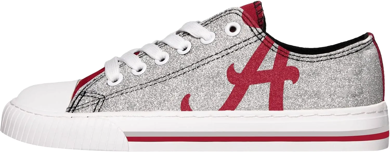 FOCO womens Ncaa College Team Logo Fashion Low Top Canvas Sneakers Shoes