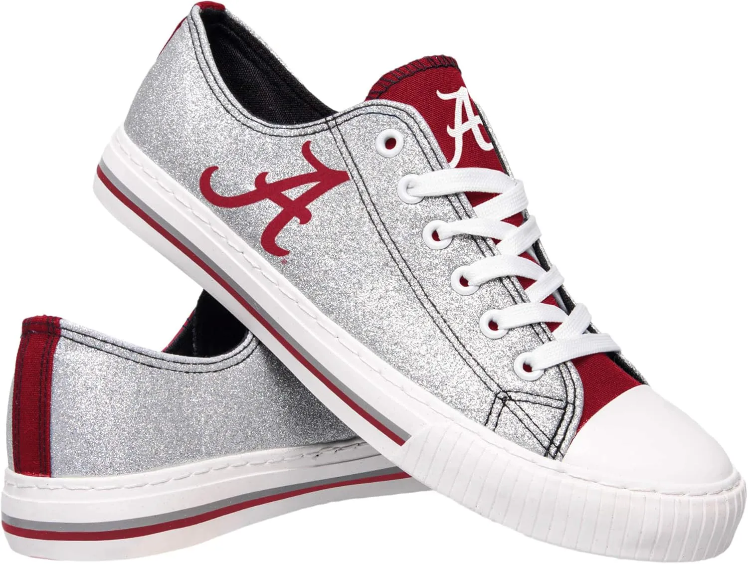 FOCO womens Ncaa College Team Logo Fashion Low Top Canvas Sneakers Shoes
