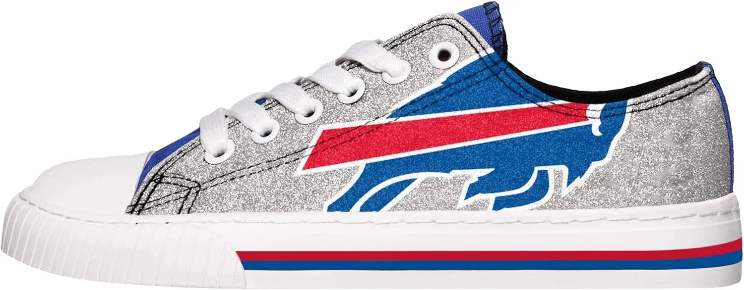 FOCO Women's NFL Team Logo Ladies Fashion Glitter Low Top Canvas Sneakers Shoes Dallas Cowboys Shoes-10/XXL