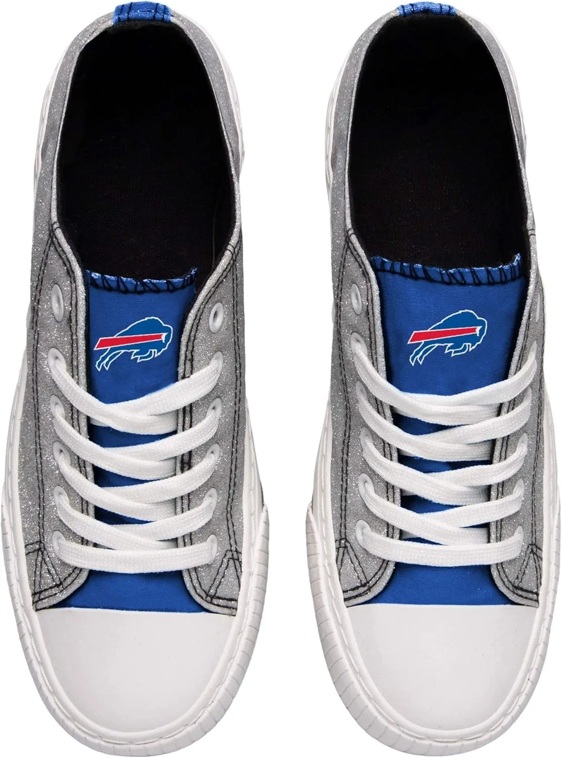 FOCO Women's NFL Team Logo Ladies Fashion Glitter Low Top Canvas Sneakers Shoes Dallas Cowboys Shoes-10/XXL