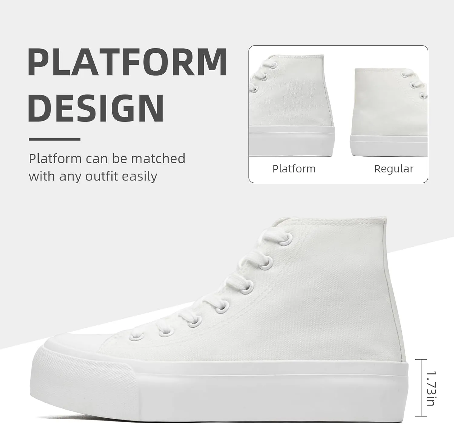 FUUPNN Platform Sneakers Canvas Fashion Lace Up Classic Casual Walking Shoes High Tops Canvas Shoes Casual Tennis Shoes