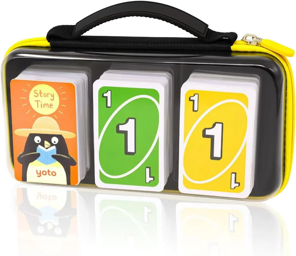 Game Card Storage Case Compatible TCG/SKYJO/Five Crowns/UNO Cards, Hard EVA Trading Card Box, Portable Travel Carrying Playing Card Case for Sports Cards, Baseball Cards