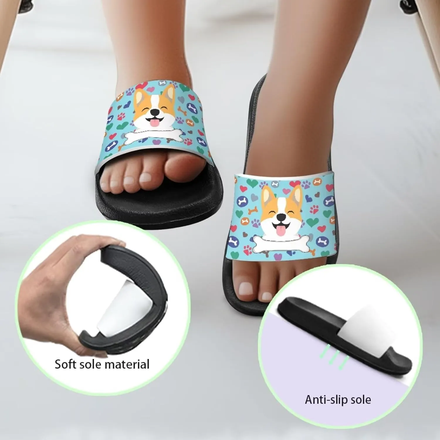 Girls Boys Slide Sandals Kids Summer Comfortable Slippers Slip On for Outdoor Beach Pool Shower Fit Little Big Kids