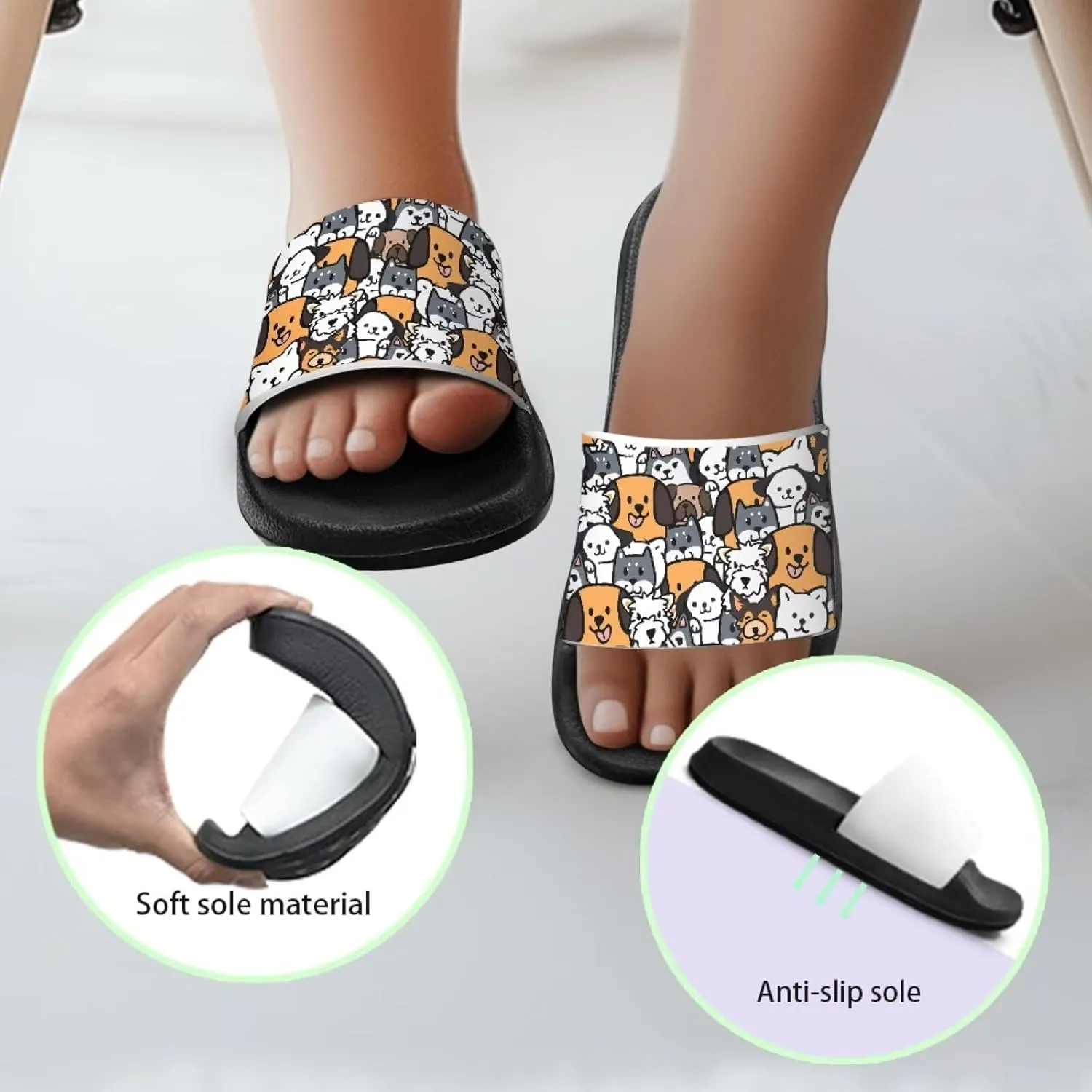 Girls Boys Slide Sandals Kids Summer Comfortable Slippers Slip On for Outdoor Beach Pool Shower Fit Little Big Kids