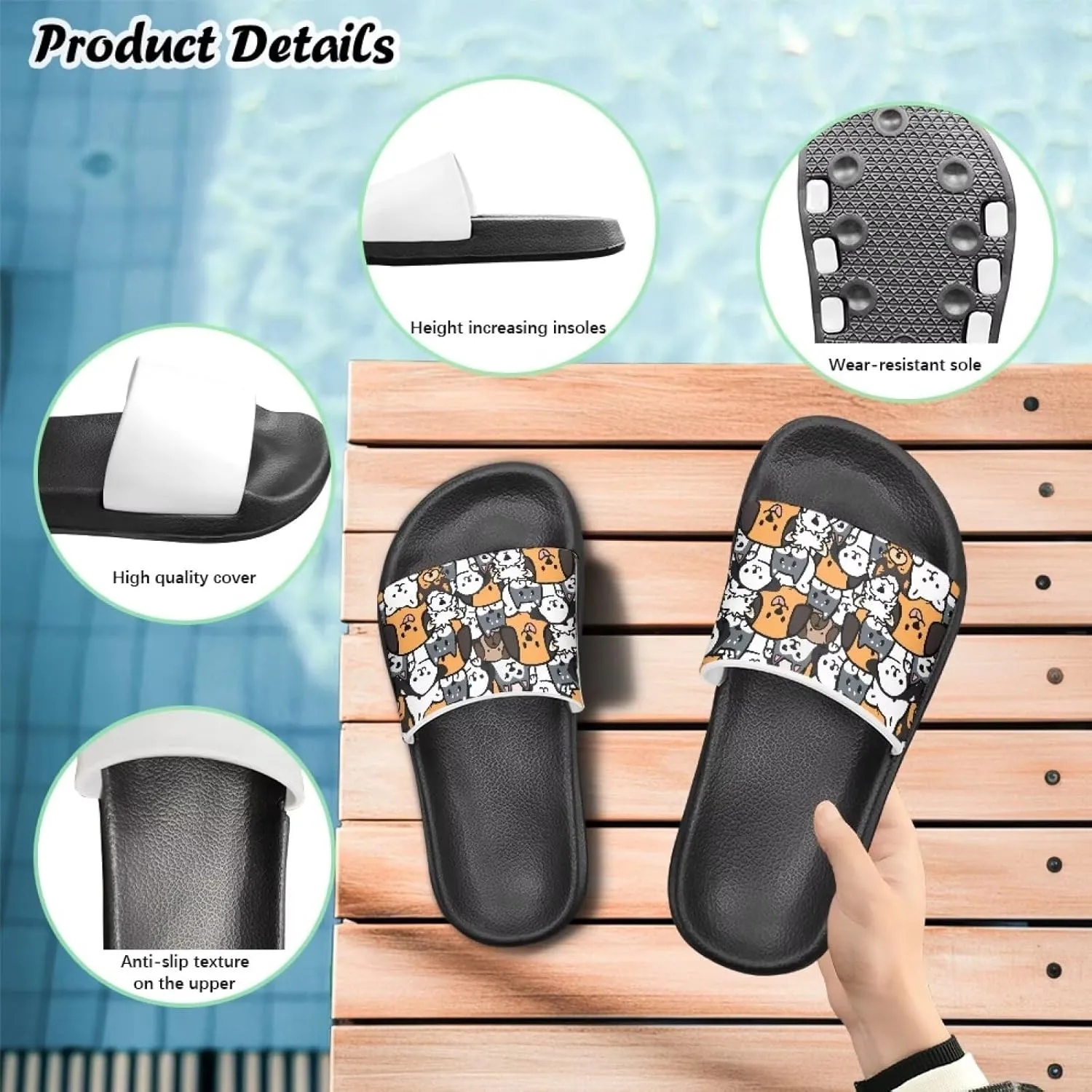 Girls Boys Slide Sandals Kids Summer Comfortable Slippers Slip On for Outdoor Beach Pool Shower Fit Little Big Kids