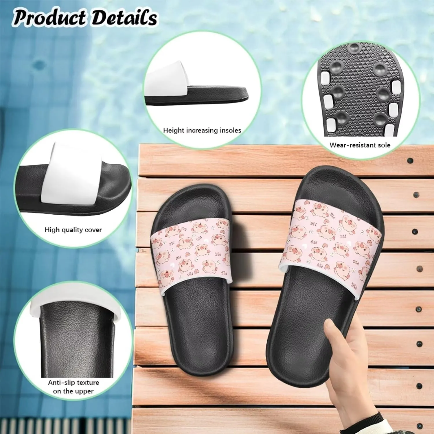 Girls Cloud Slides for Kids Cartoon Sandals Unisex Comfortable Non-slip Shower Shoes Thick Sole for Indoor & Outdoor Gifts