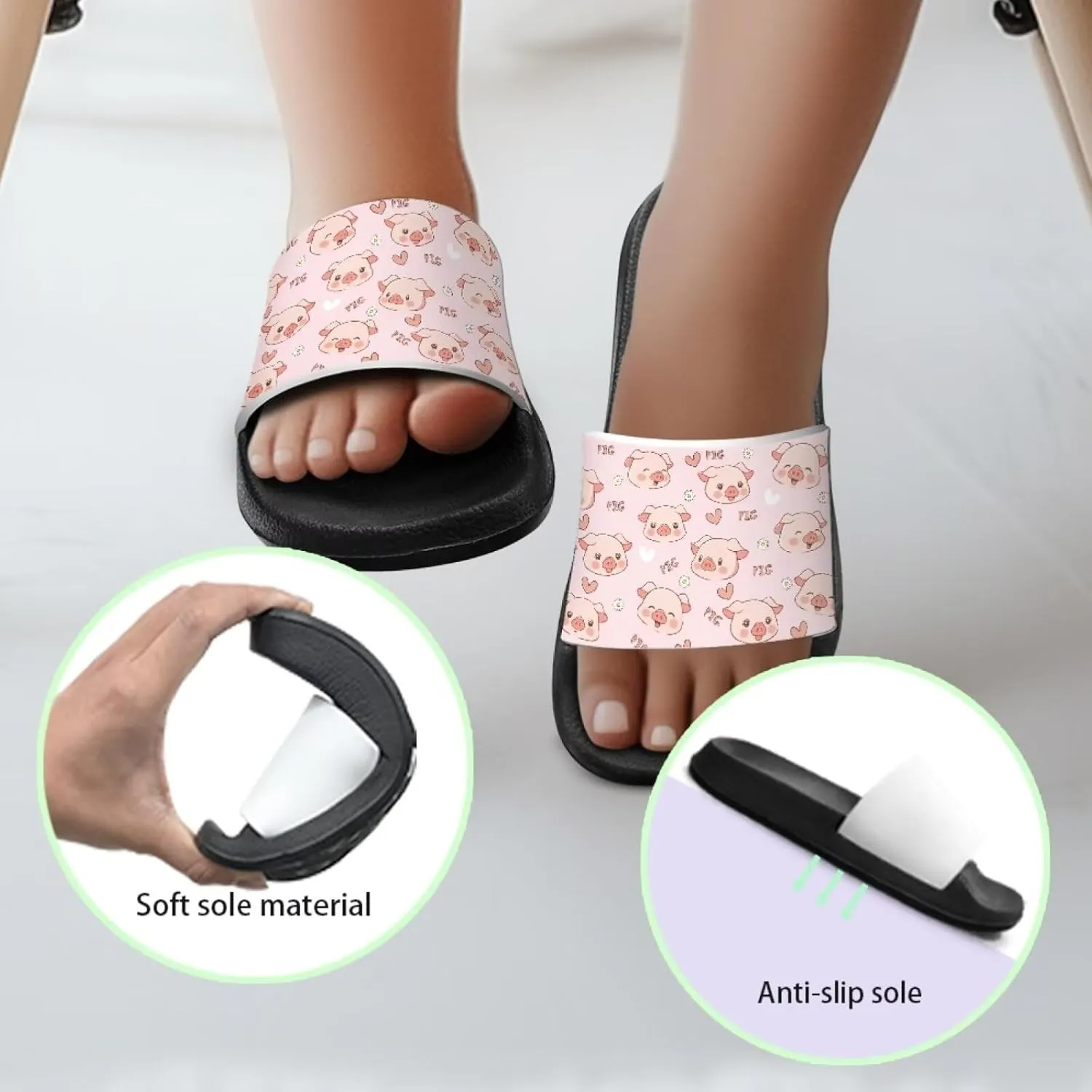 Girls Cloud Slides for Kids Cartoon Sandals Unisex Comfortable Non-slip Shower Shoes Thick Sole for Indoor & Outdoor Gifts