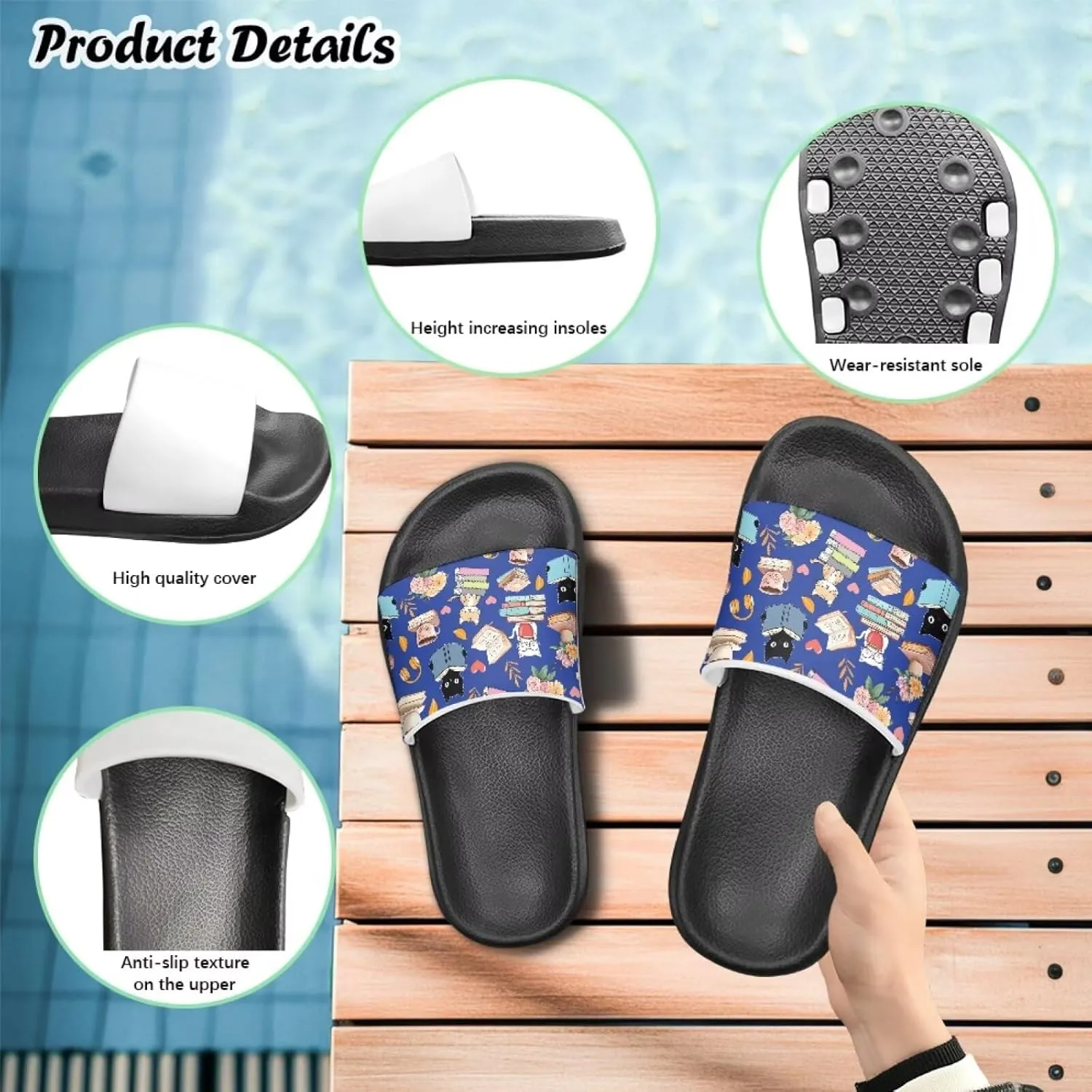 Girls Cloud Slides for Kids Cartoon Sandals Unisex Comfortable Non-slip Shower Shoes Thick Sole for Indoor & Outdoor Gifts
