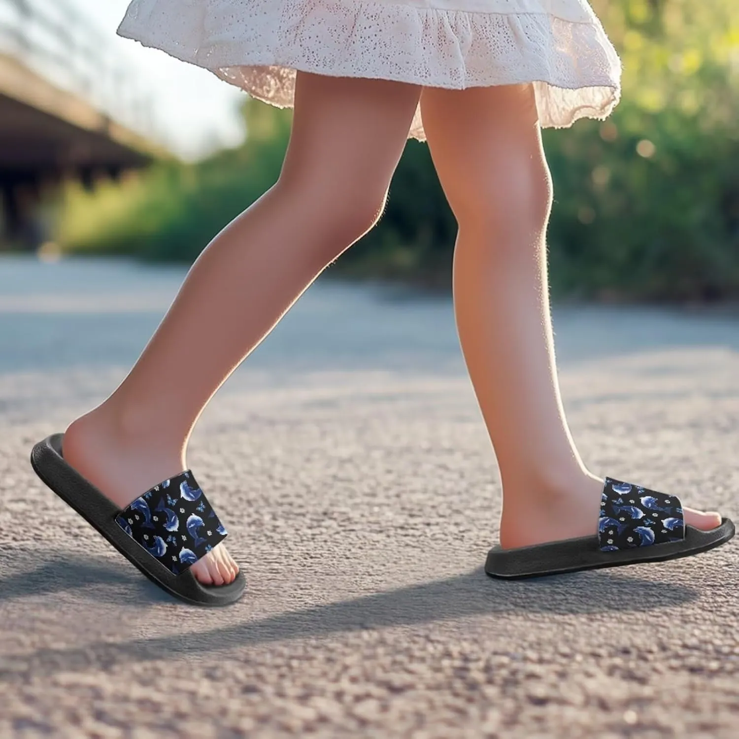 Girls Slides Comfortable Slippers Slides Animal Print Non-slip Shower Shoes Thick Sole House Slide Sandals