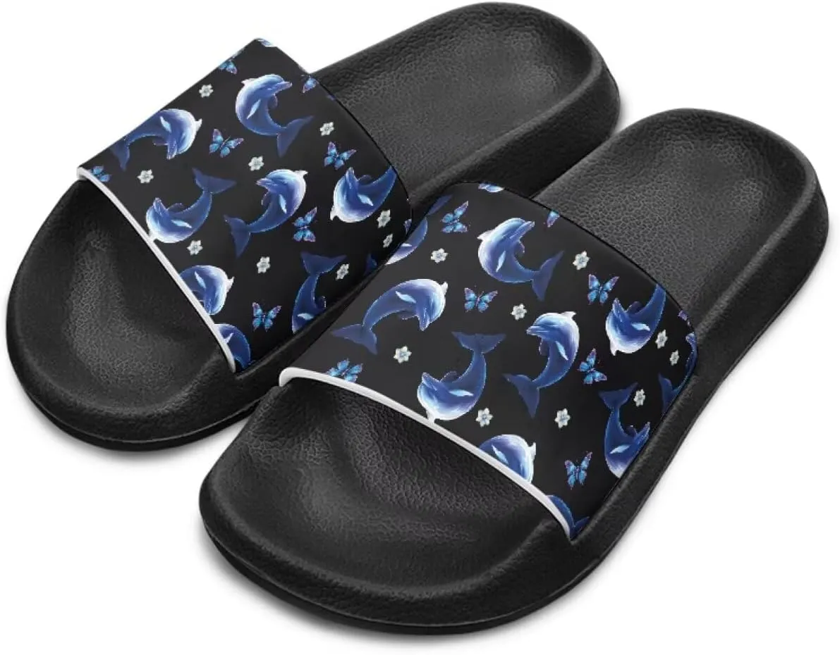 Girls Slides Comfortable Slippers Slides Animal Print Non-slip Shower Shoes Thick Sole House Slide Sandals
