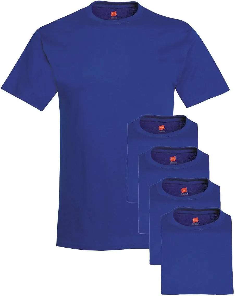 Hanes Men’s Tall 100% Cotton Crew Neck Undershirts, Tagless, Ultra Comfort, Multipack