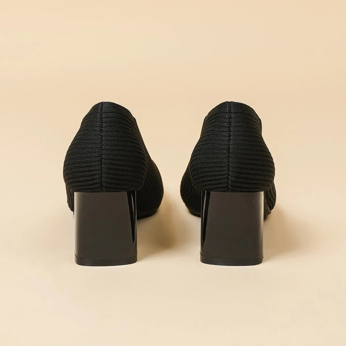 heelchic Women's Pumps, Closed Square Toe Chunky Heels for Women, Low Block Heels Work Pumps Shoes, Casual Daily Pumps for Women