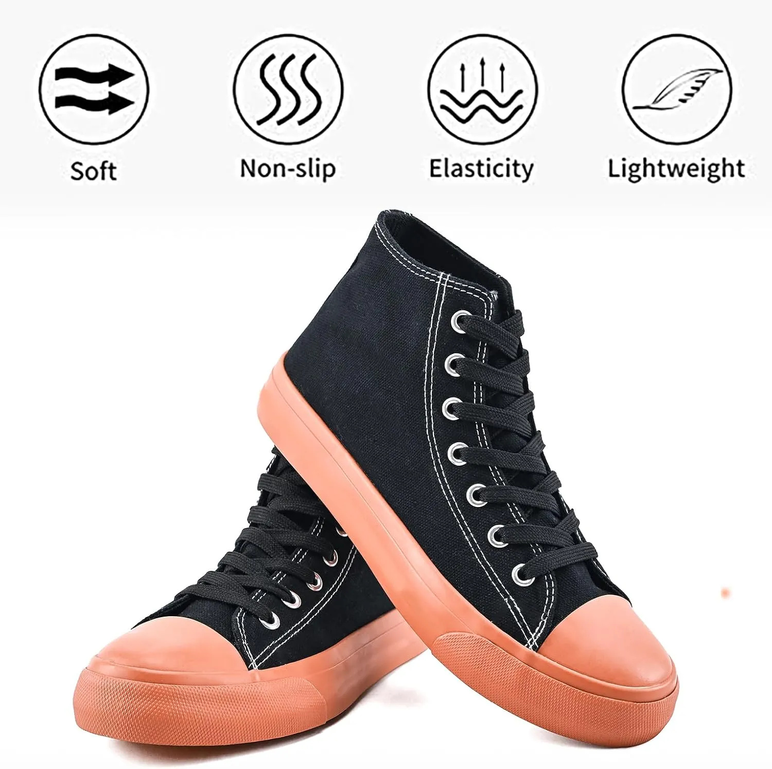 High Top Canvas Sneakers for Women Men Classic Lace Up Canvas Shoes Unisex Casual Tennis Comfortable Fashion Walking Shoes