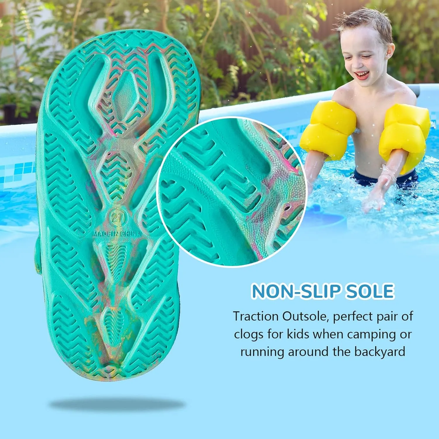 HOBIBEAR Boys Girls Classic Clogs Slip on Garden Shoes Cute Summer Sandals Water Shoes(Toddler/Little Kid)