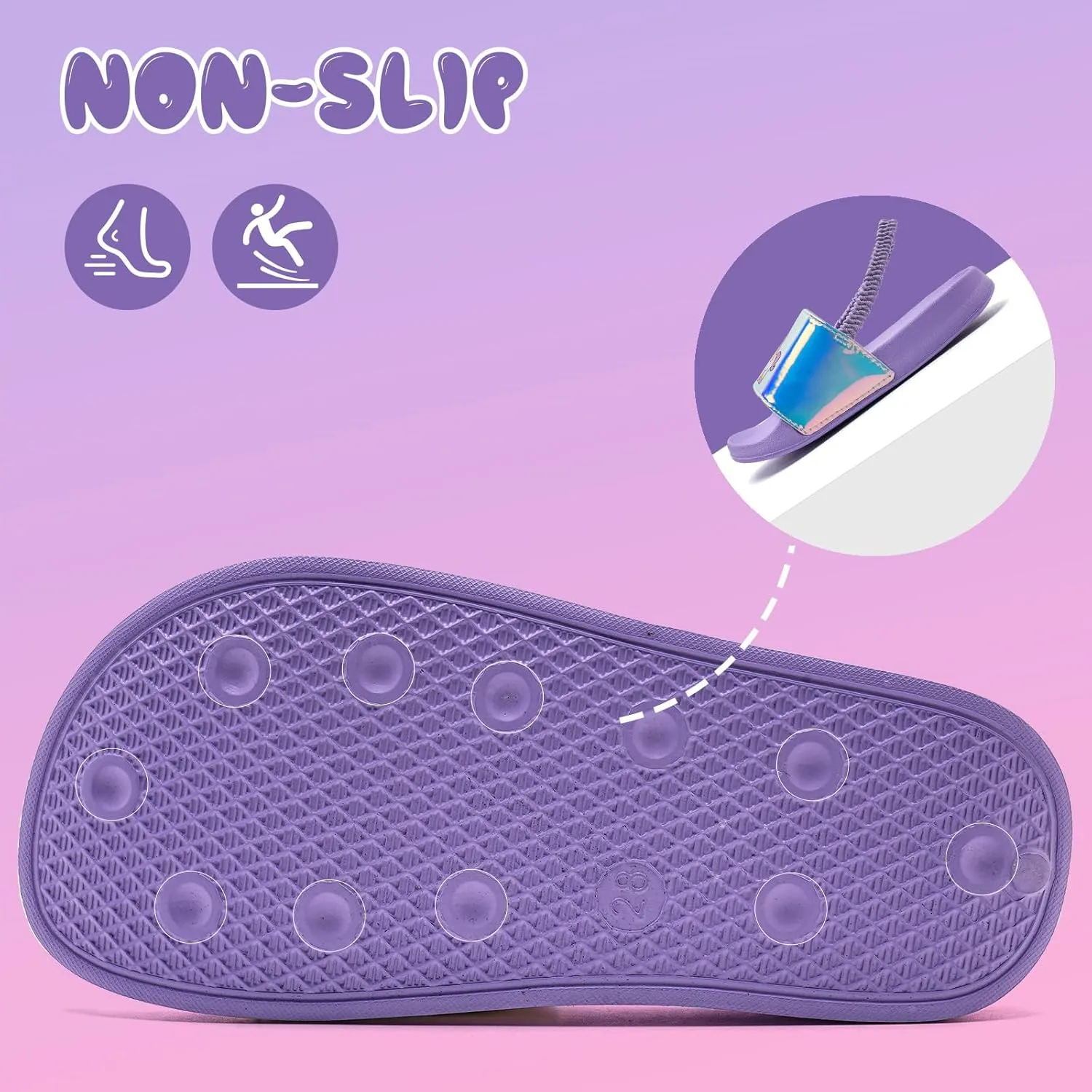 IceUnicorn Kids Girls Slide Sandals Toddler Slippers Boys Non-slip Summer Casual Beach Water Shoes for Indoor & Outdoor