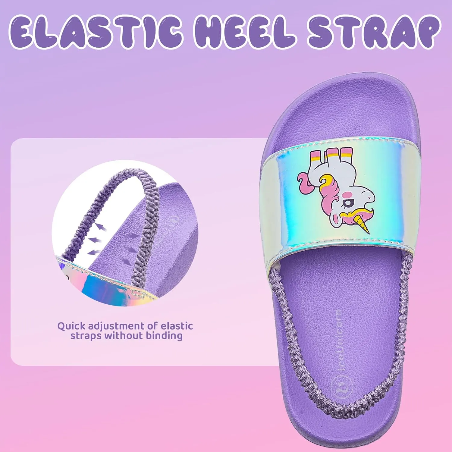 IceUnicorn Kids Girls Slide Sandals Toddler Slippers Boys Non-slip Summer Casual Beach Water Shoes for Indoor & Outdoor
