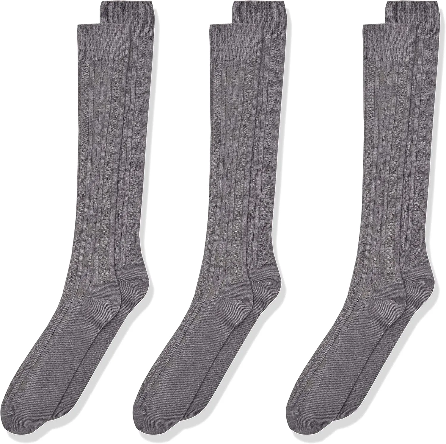 Jefferies Socks Girls 7-16 School Uniform Acrylic Cable Knee High 3 Pair Pack