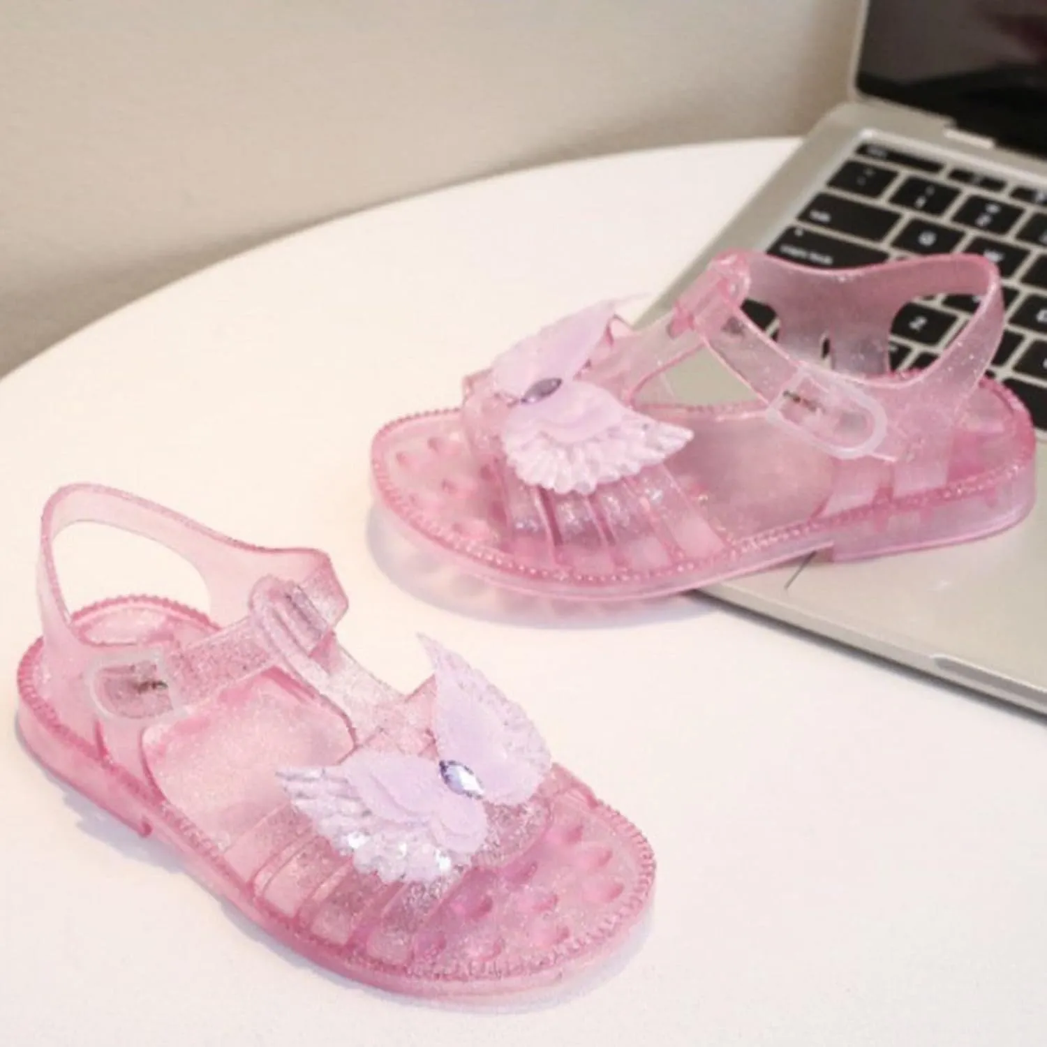Jelly Sandals for Girls Princess Dress Up Flat Birthday Dance Party Cosplay Mary Jane Shoes Toddler Summer Beach Flat Sandals