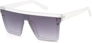JIM HALO Flat Top Shield Sunglasses Square Mirror Rimless Glasses for Women Men