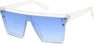 JIM HALO Flat Top Shield Sunglasses Square Mirror Rimless Glasses for Women Men