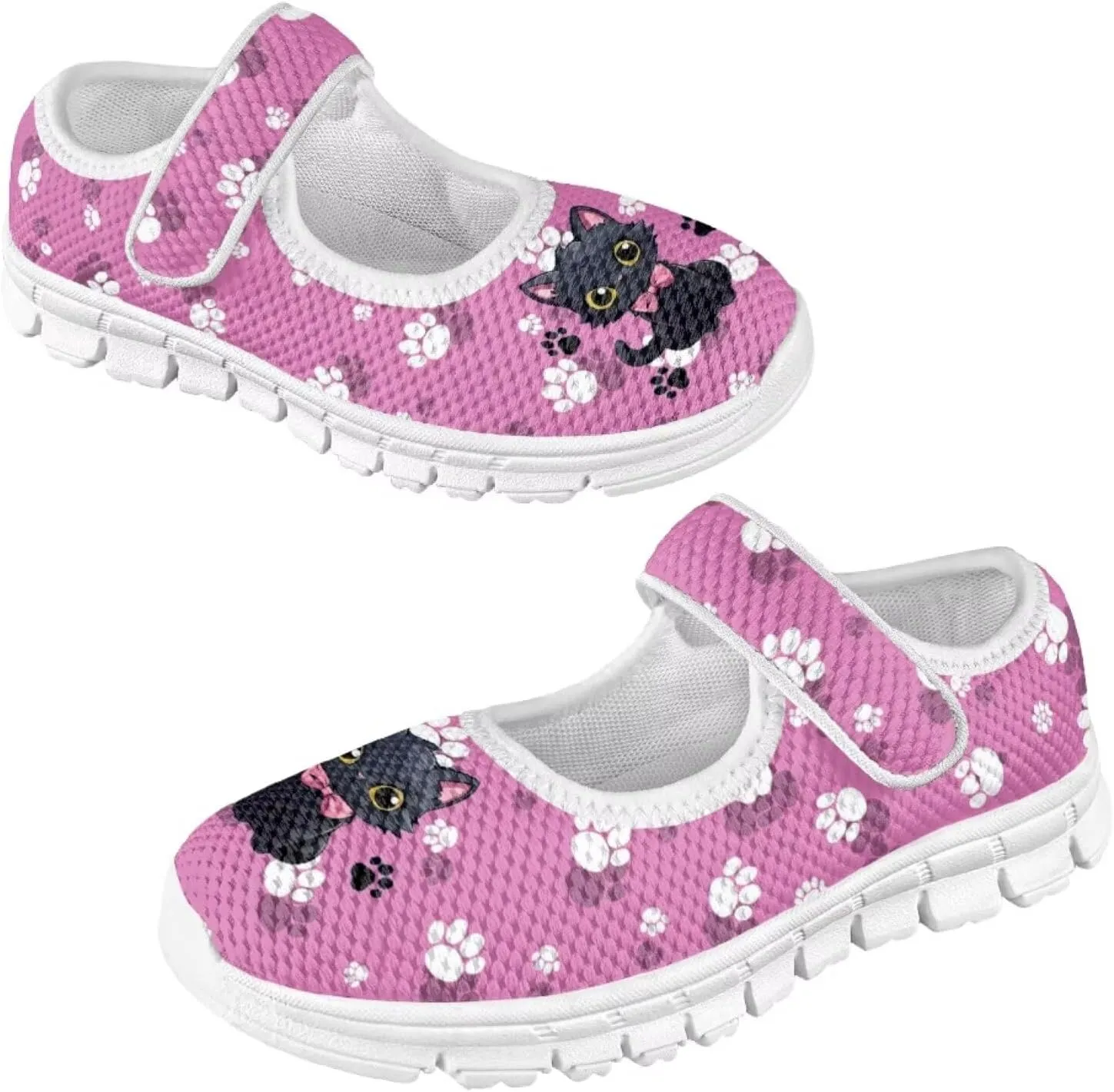 JoyLamoria Little Girls Mary Jane Shoes Cute Cat Dress Shoes for Toddler Girls Ballet Flats Party School Uniform Shoes