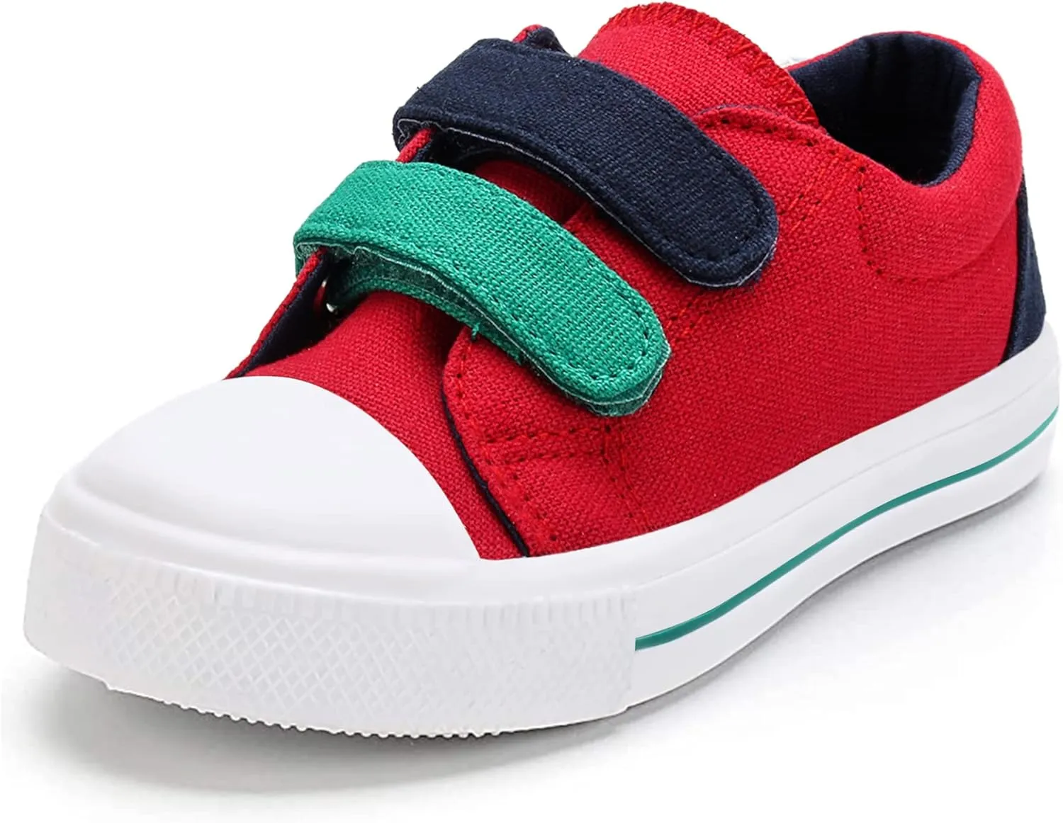 K KomForme Toddler Boys & Girls Shoes Kids Canvas Sneakers with Cartoon Dual Hook and Loops