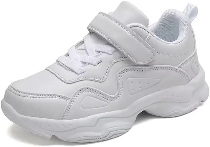 Kids Boy Girl PU Leather Casual Sneakers for Sport Walking Running School