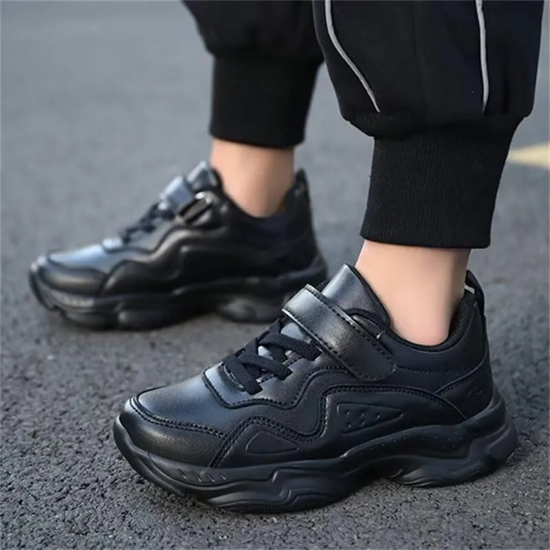 Kids Boy Girl PU Leather Casual Sneakers for Sport Walking Running School
