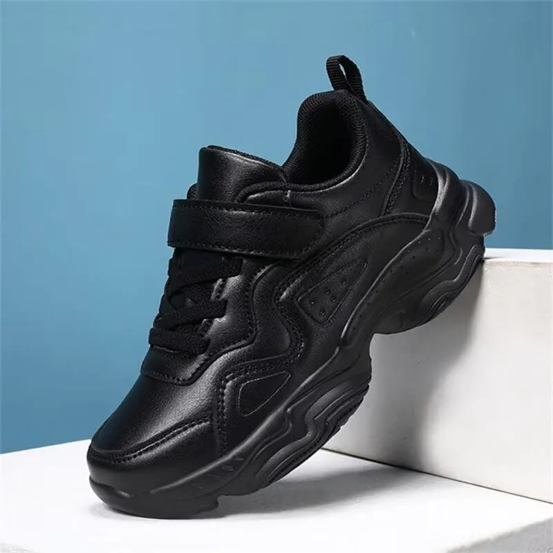 Kids Boy Girl PU Leather Casual Sneakers for Sport Walking Running School