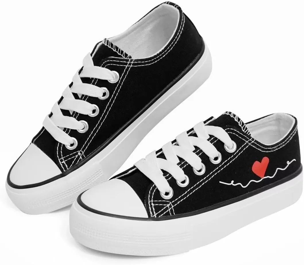 Kids Canvas Shoes Low Top and High Top Canvas Sneakers Lace-up Fashion Casual Shoes for Boys and Girls