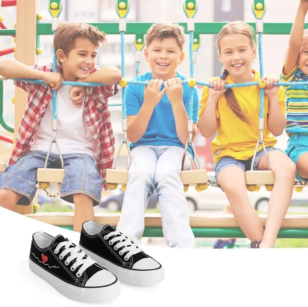Kids Canvas Shoes Low Top and High Top Canvas Sneakers Lace-up Fashion Casual Shoes for Boys and Girls