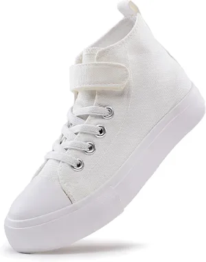 Kids Canvas Sneakers for Boys Girls Lace-up Canvas Shoes Low Top Toddler Walking Shoes Casual Lightweight Adjustable Strap Big Kid Running Sneakers