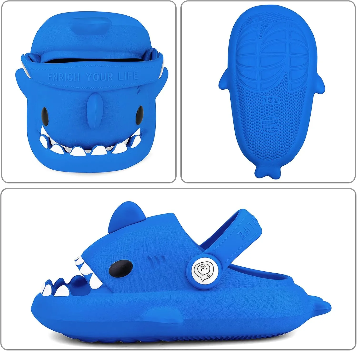 Kids Shark Cloud Slides | Boys Girls Slip On Sandals | Toddler Beach Slippers | Youth Fish Flip Flops Pool Shower Shoes