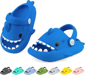 Kids Shark Cloud Slides | Boys Girls Slip On Sandals | Toddler Beach Slippers | Youth Fish Flip Flops Pool Shower Shoes