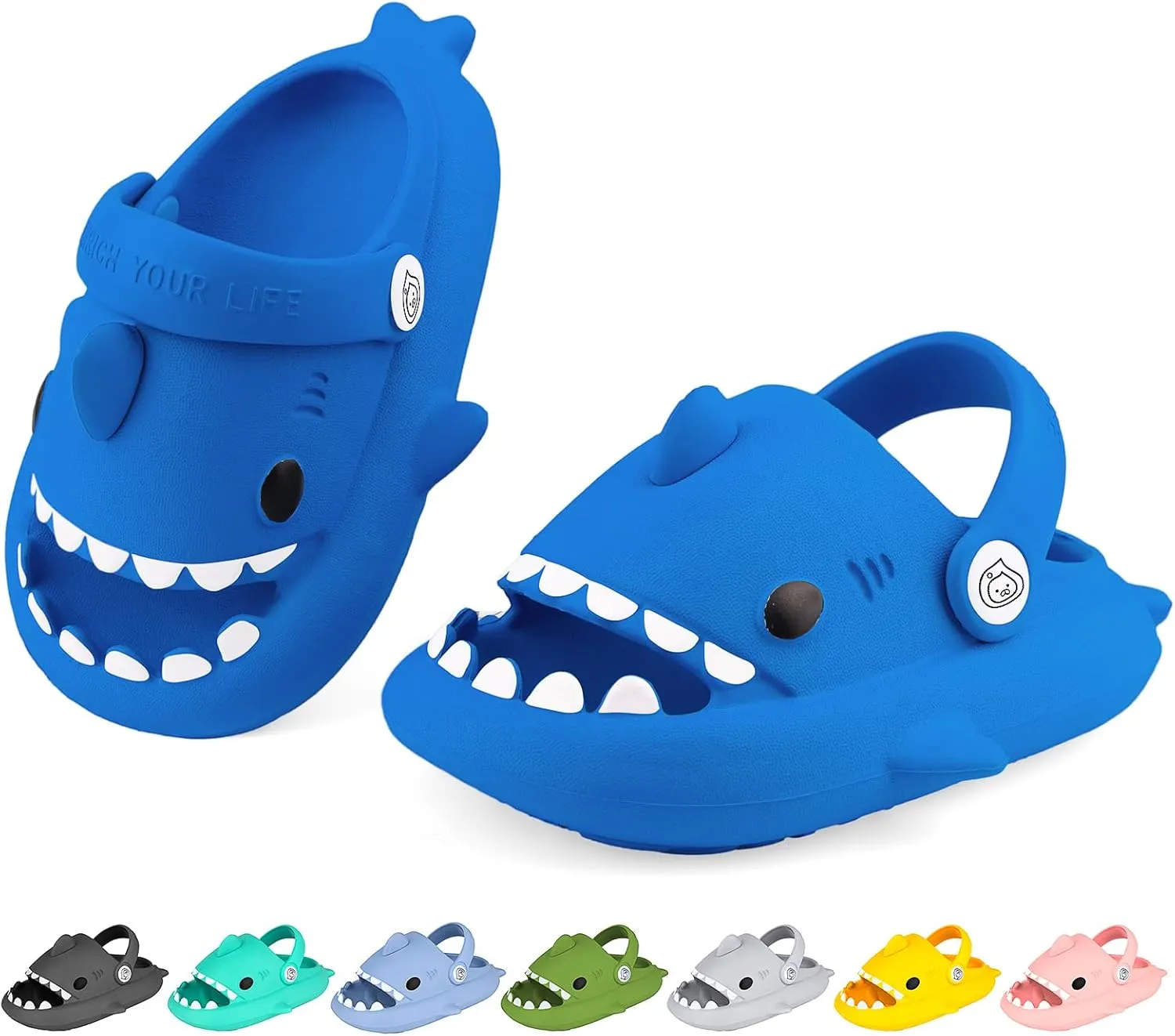 Kids Shark Cloud Slides | Boys Girls Slip On Sandals | Toddler Beach Slippers | Youth Fish Flip Flops Pool Shower Shoes