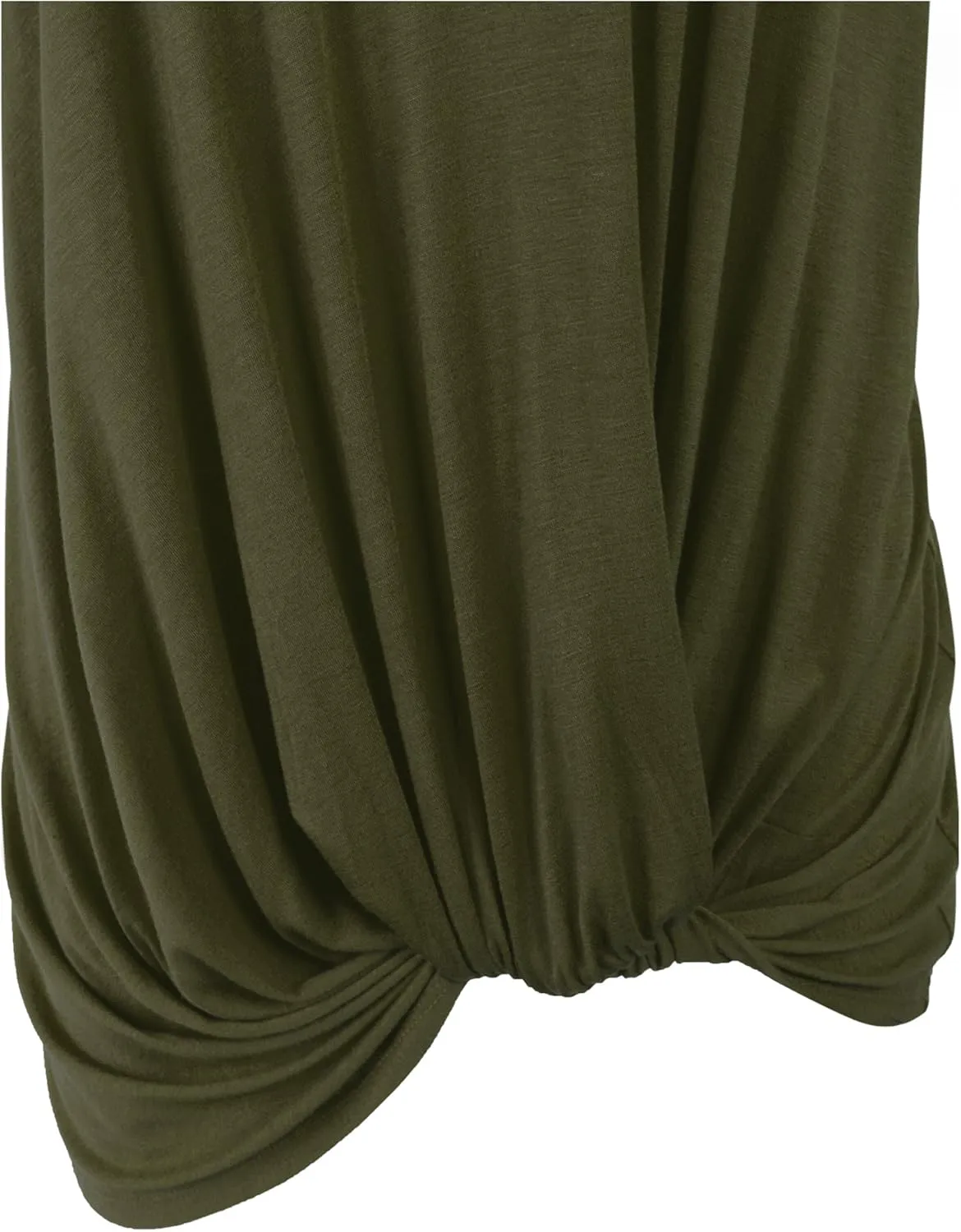 KOGMO Womens Solid Basic Boatneck Dolman Top with Knot on Hemline
