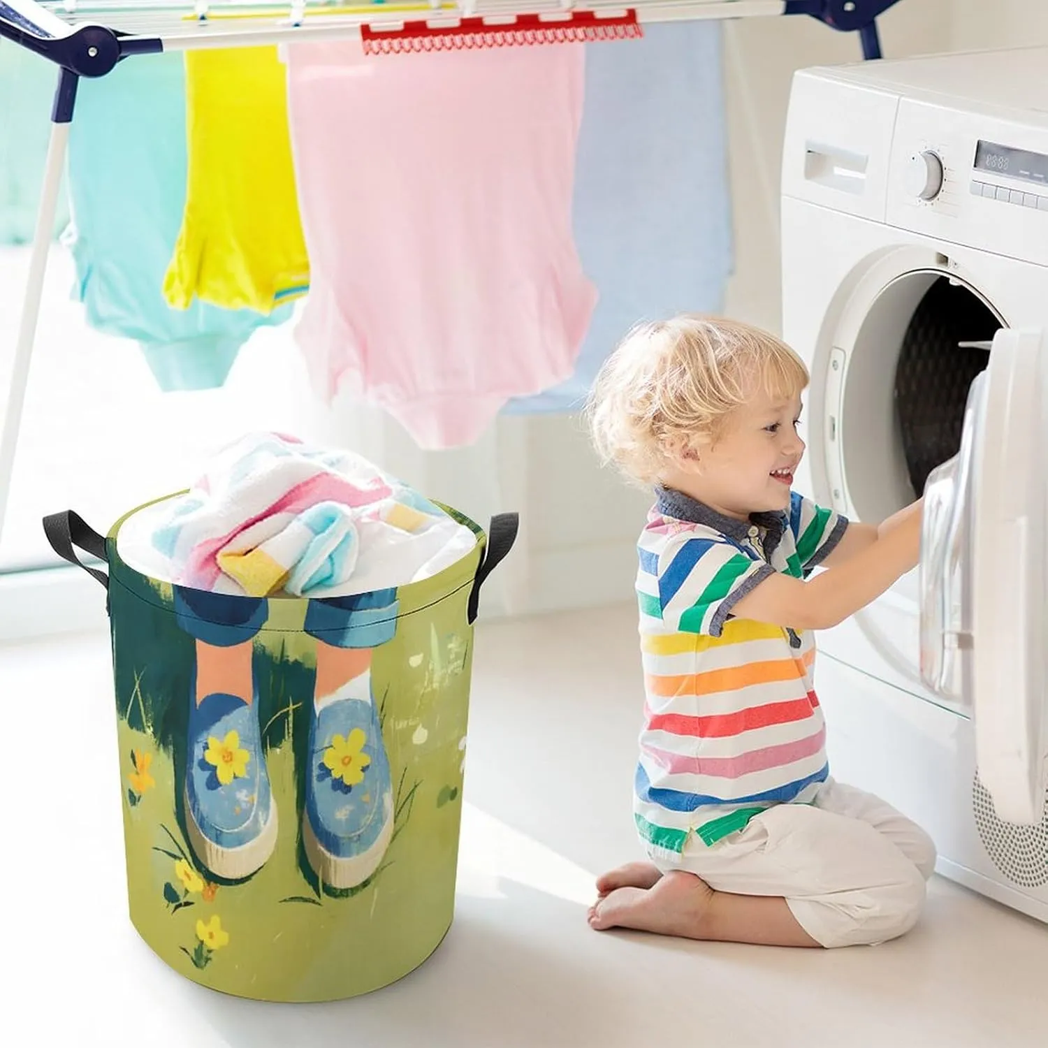 Laundry Hampers, Large Drawstring Laundry Bag, Removable Laundry Bags, Collapsible Storage Bin with Handles for Home Organization, Kids Room, Nursery Cake Decorating Supply