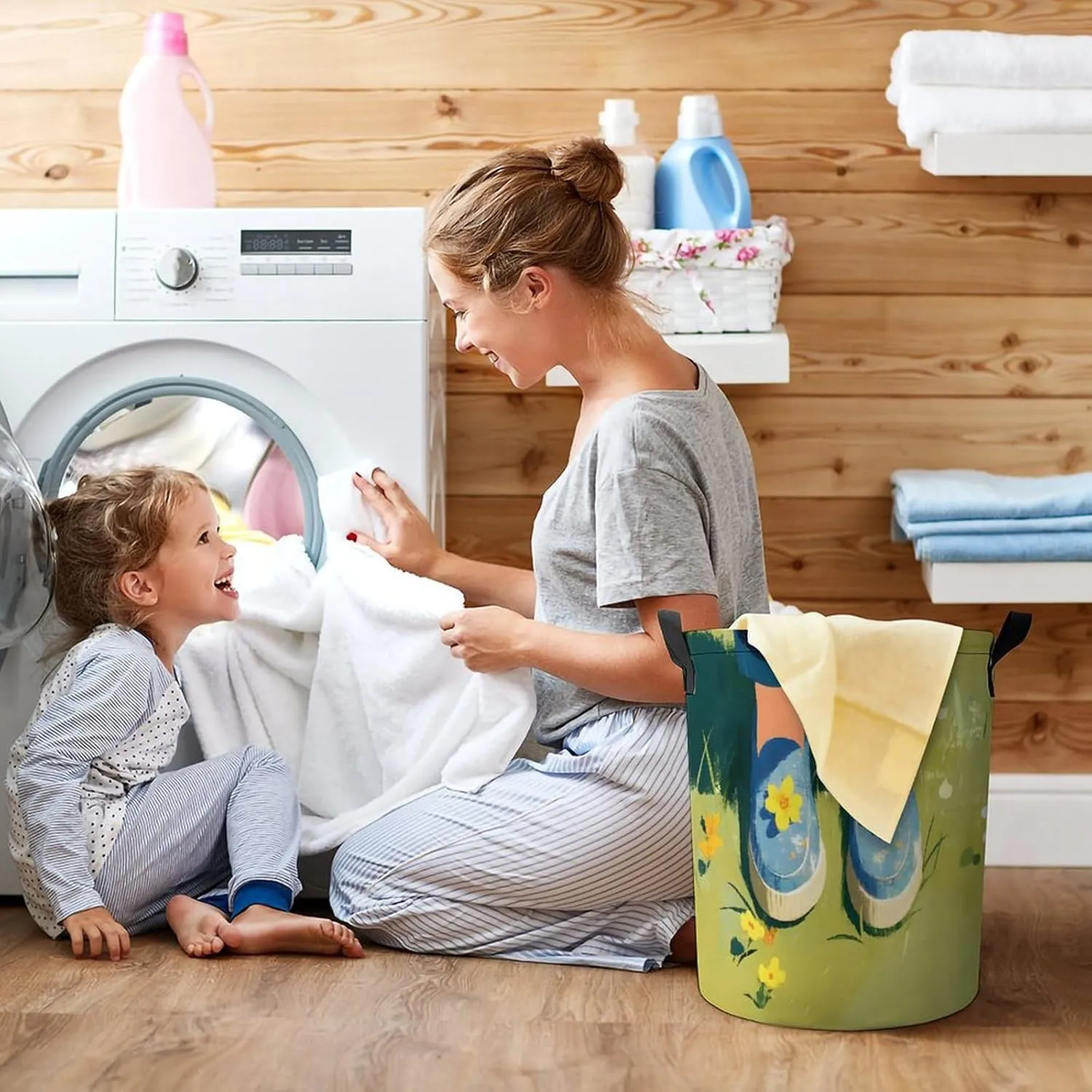 Laundry Hampers, Large Drawstring Laundry Bag, Removable Laundry Bags, Collapsible Storage Bin with Handles for Home Organization, Kids Room, Nursery Cake Decorating Supply