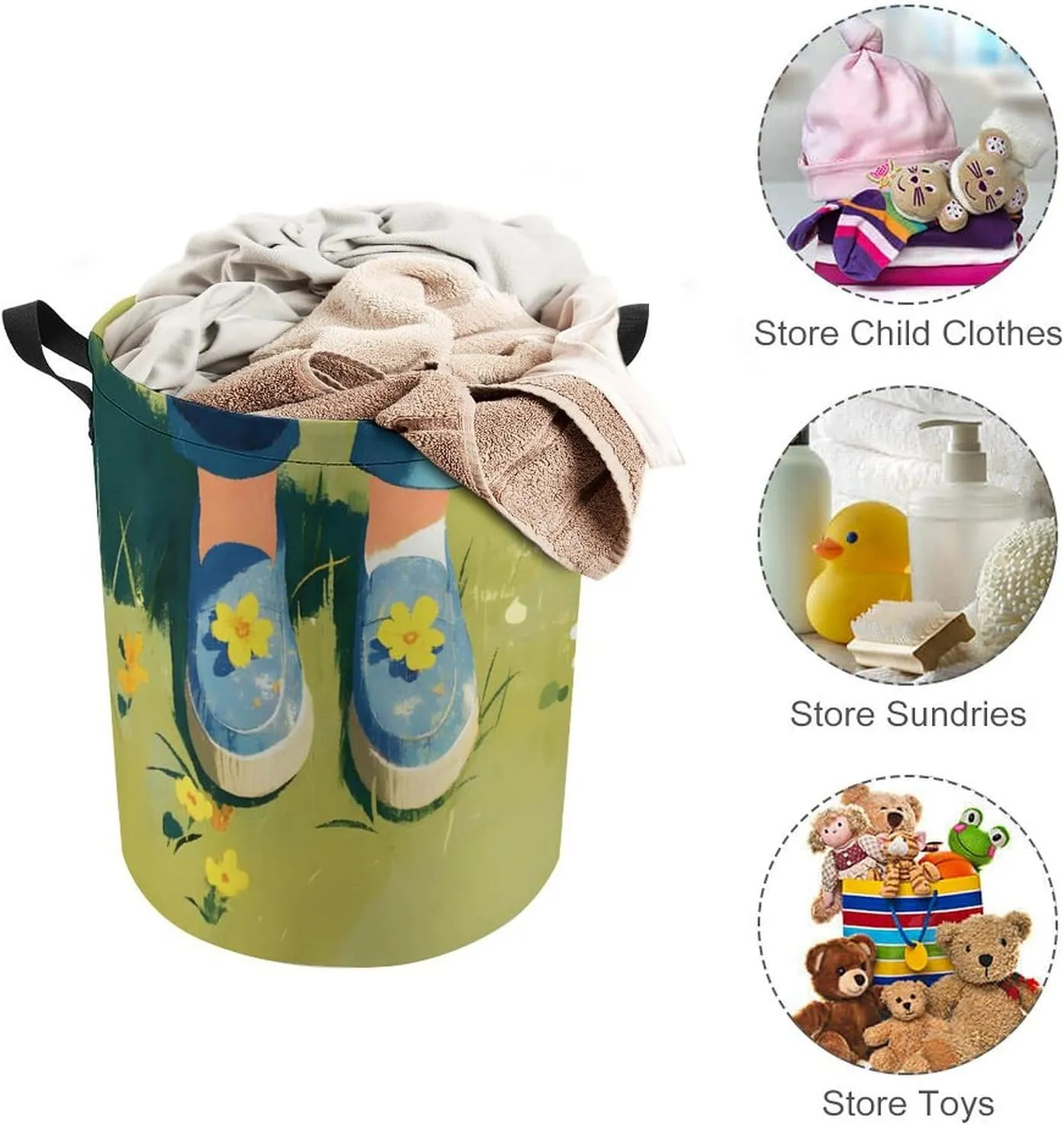 Laundry Hampers, Large Drawstring Laundry Bag, Removable Laundry Bags, Collapsible Storage Bin with Handles for Home Organization, Kids Room, Nursery Cake Decorating Supply