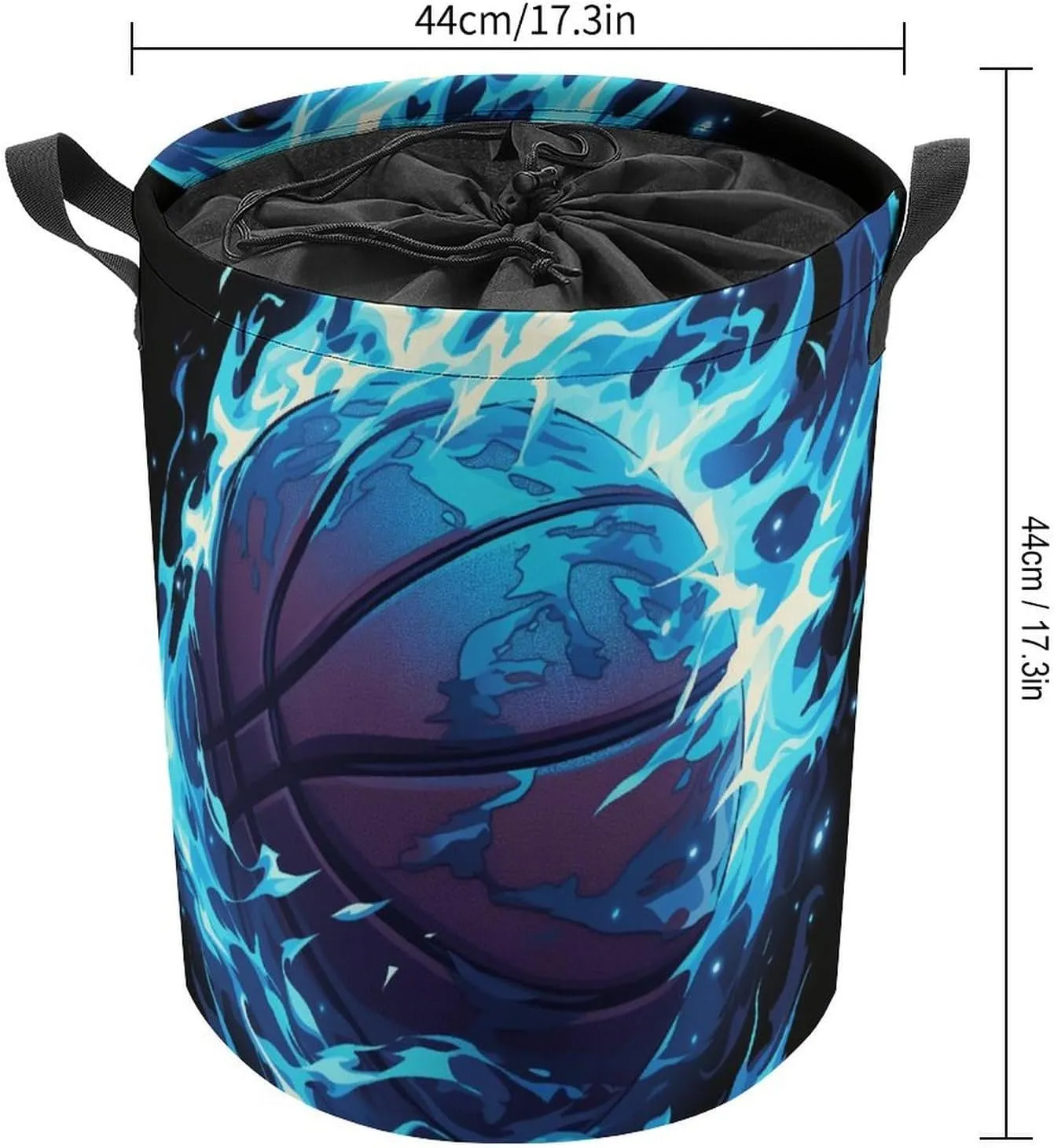 Laundry Hampers, Large Drawstring Laundry Bag, Removable Laundry Bags, Collapsible Storage Bin with Handles for Home Organization, Kids Room, Nursery Darkness