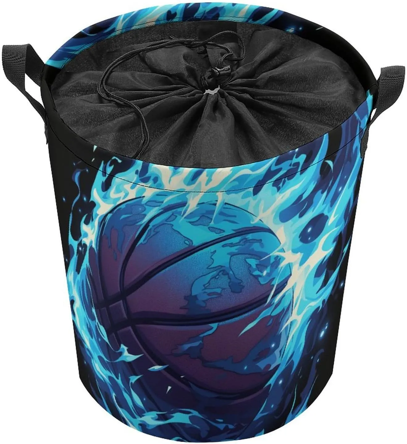 Laundry Hampers, Large Drawstring Laundry Bag, Removable Laundry Bags, Collapsible Storage Bin with Handles for Home Organization, Kids Room, Nursery Darkness