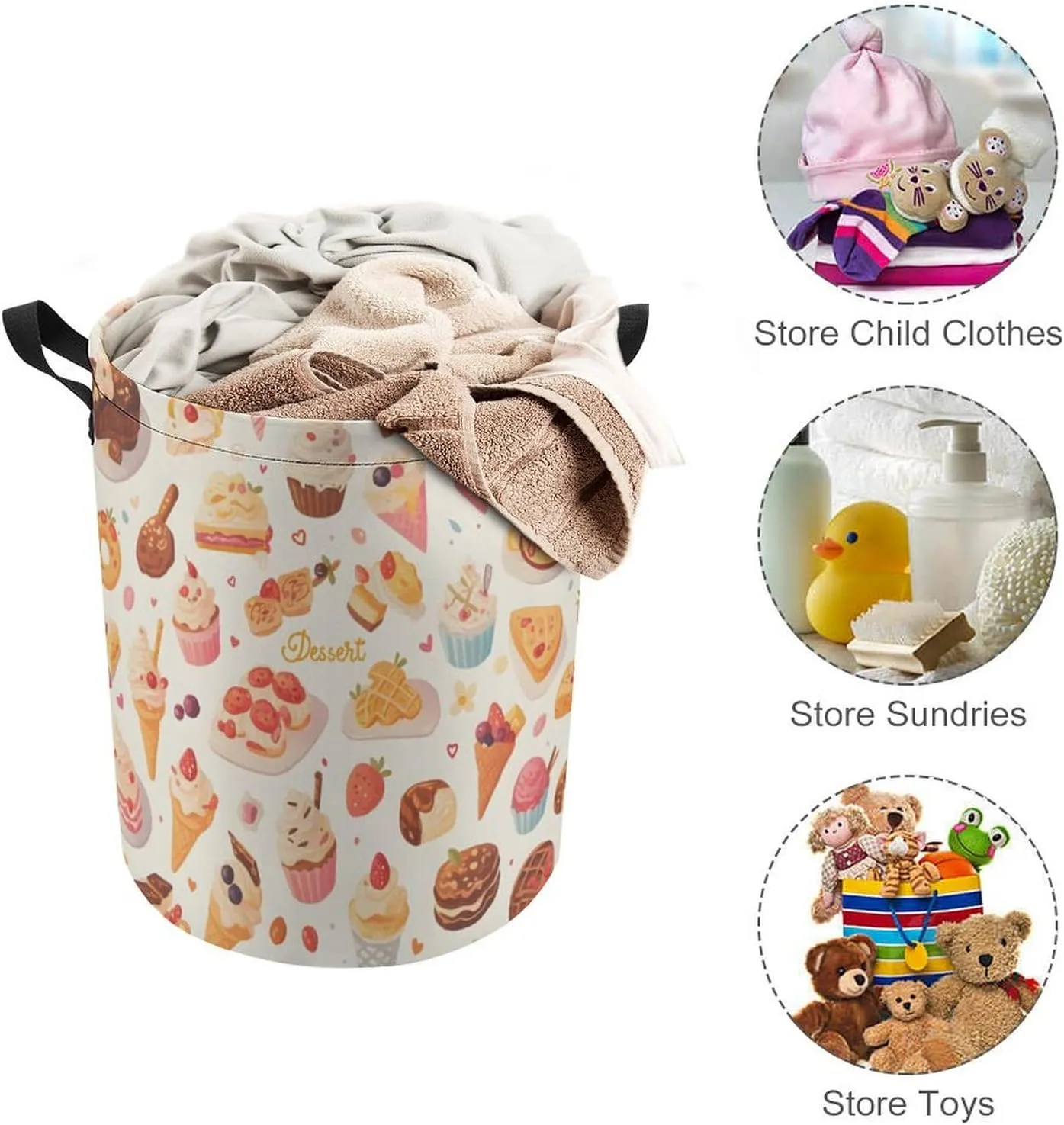 Laundry Hampers, Large Drawstring Laundry Bag, Removable Laundry Bags, Collapsible Storage Bin with Handles for Home Organization, Kids Room, Nursery Dishware