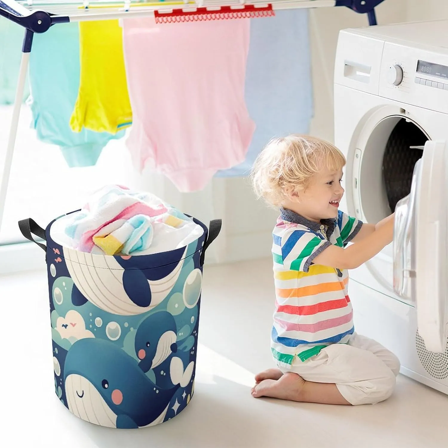 Laundry Hampers, Large Drawstring Laundry Bag, Removable Laundry Bags, Collapsible Storage Bin with Handles for Home Organization, Kids Room, Nursery Event