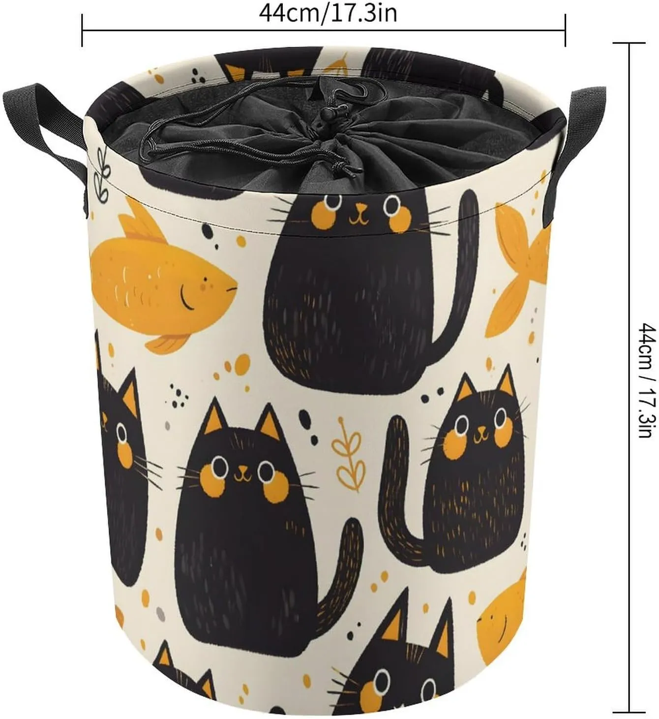 Laundry Hampers, Large Drawstring Laundry Bag, Removable Laundry Bags, Collapsible Storage Bin with Handles for Home Organization, Kids Room, Nursery Felidae