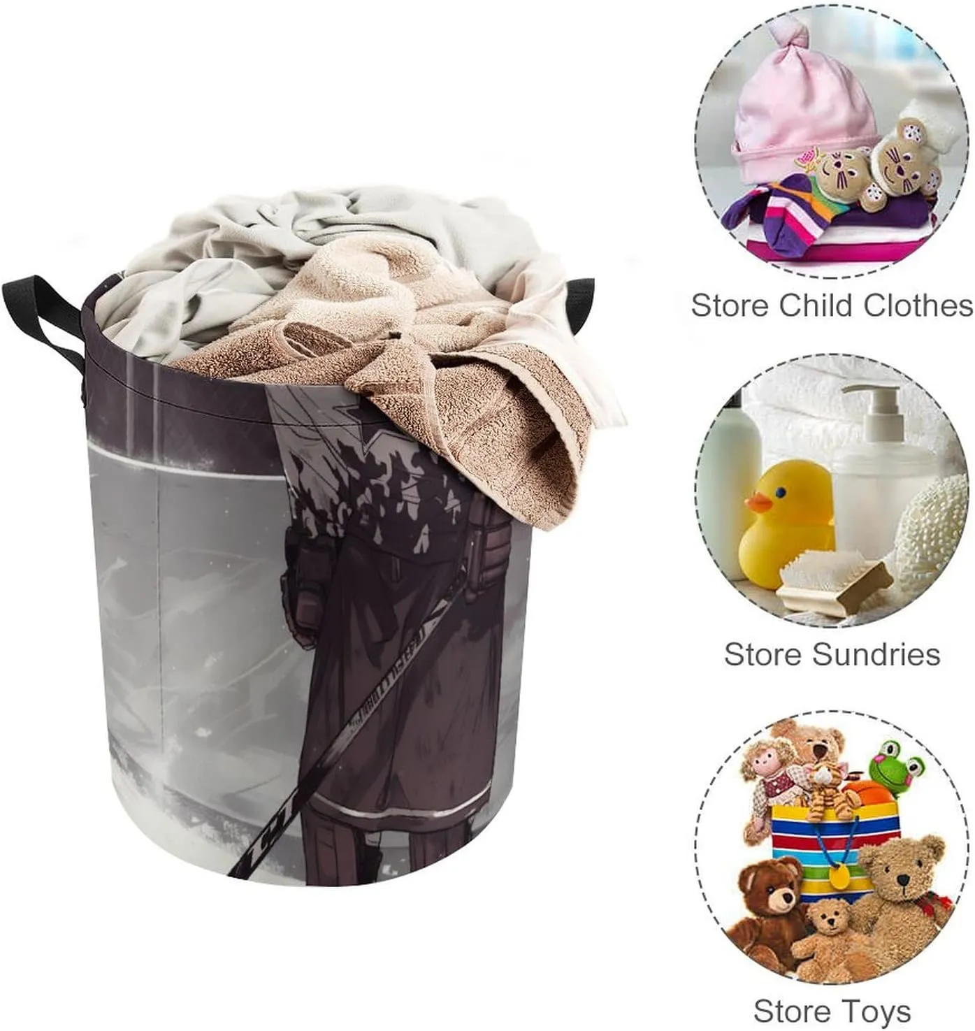 Laundry Hampers, Large Drawstring Laundry Bag, Removable Laundry Bags, Collapsible Storage Bin with Handles for Home Organization, Kids Room, Nursery Stick And Ball Games