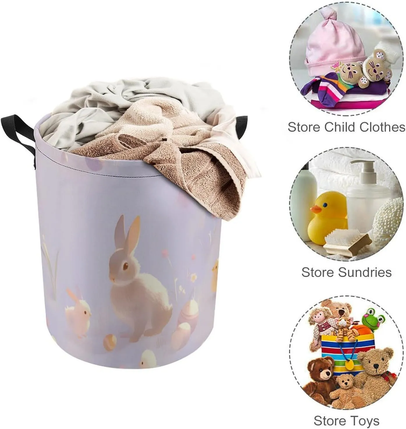 Laundry Hampers, Large Drawstring Laundry Bag, Removable Laundry Bags, Collapsible Storage Bin with Handles for Home Organization, Kids Room, Nursery Vertebrate